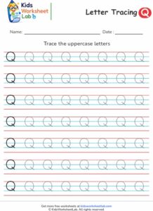 Tracing the Letter Q — 4 Line