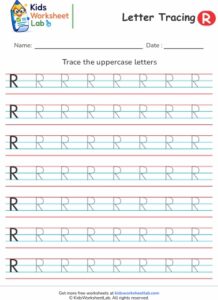 Tracing the Letter R — 4 Line