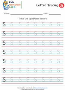 Tracing the Letter S — 4 Line