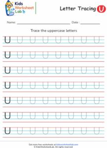 Tracing the Letter U — 4 Line