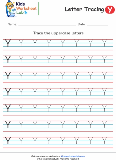 4line letter y uppercase tracing