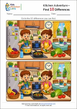 kitchen adventure – find 10 differences worksheet1781889463