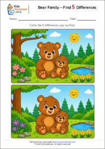 Bear Family – Find 5 Differences