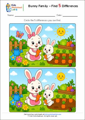 kwl bunny garden spot the difference 5