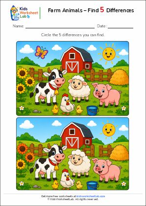 kwl farm animals spot the difference 5.jp