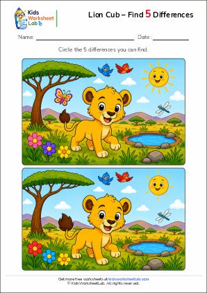 kwl lion cub spot the difference 5
