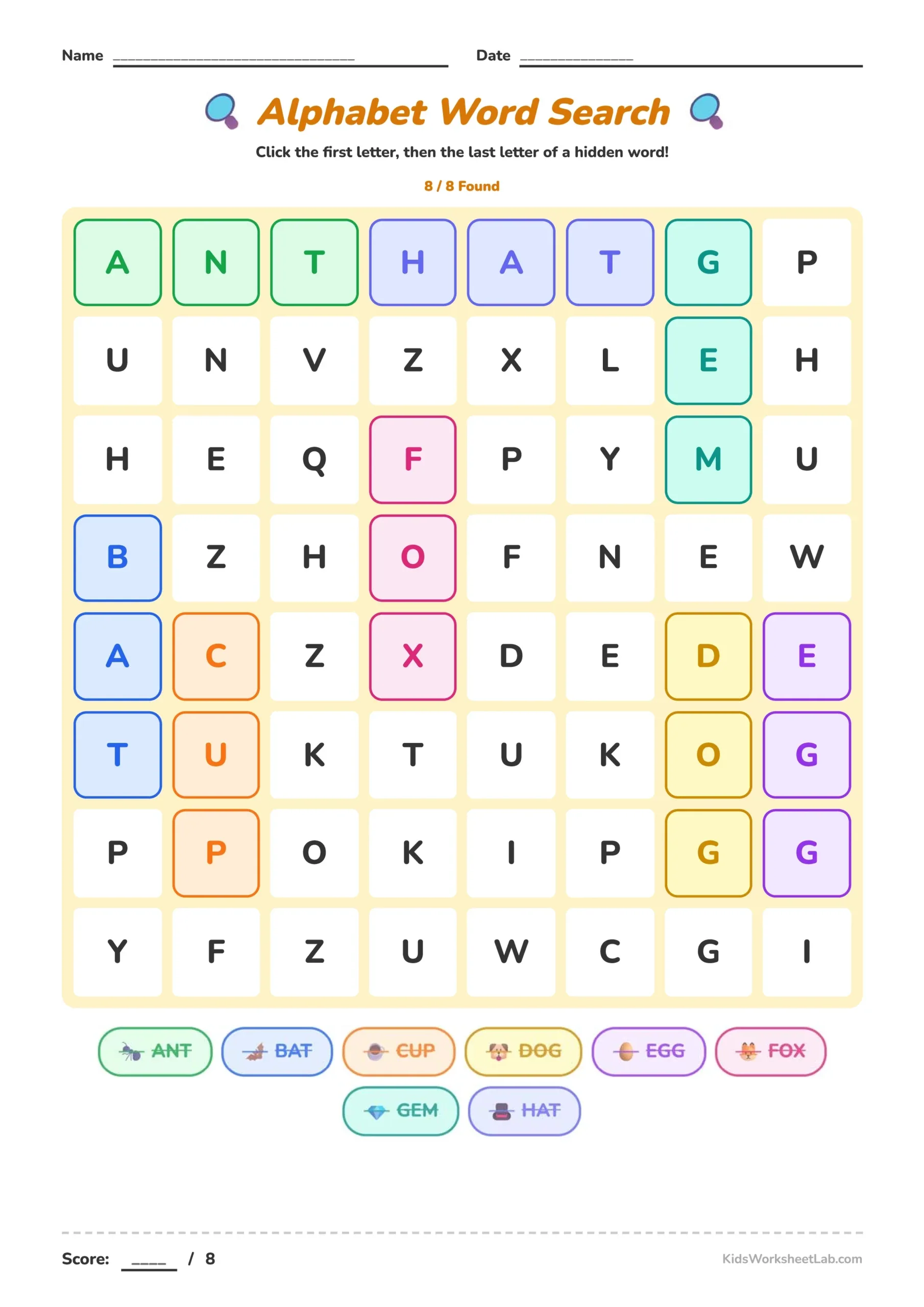 Alphabet Word Search